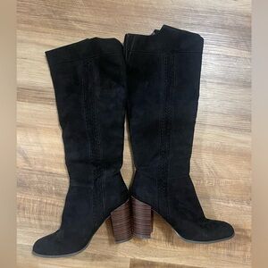 Fergalicious -Black Suede Fergie Knee Boots